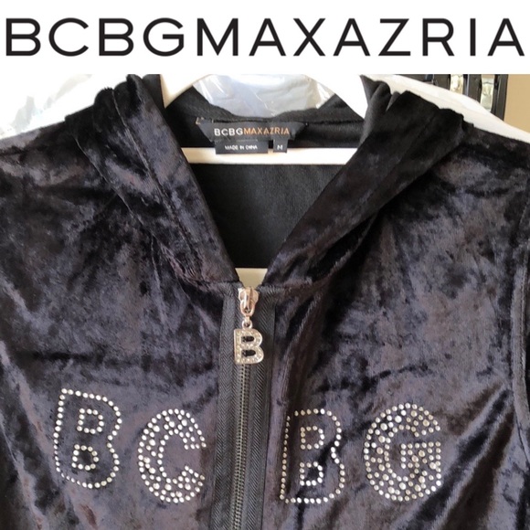 🆕 Hooded Velour Studded Sweat Suit BCBG MAX AZRIA - Picture 8 of 15